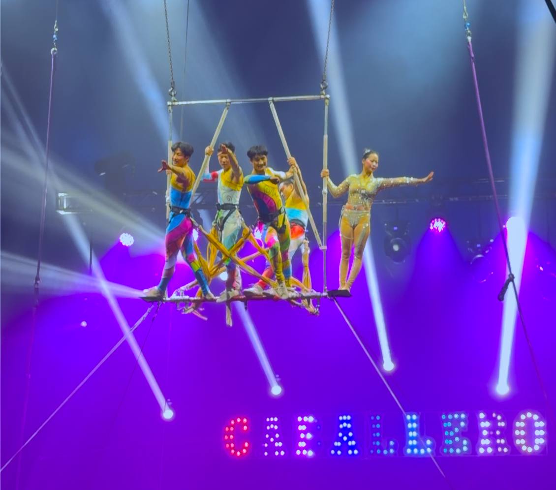 Dynasty Air flying bungee troupe performing trapeze